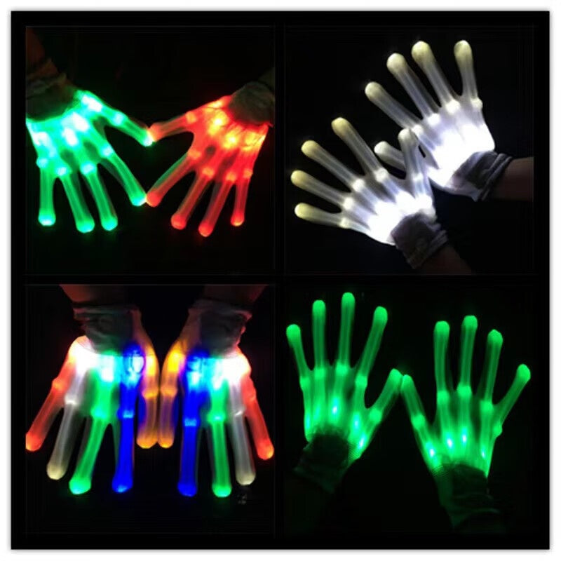 LED Light-Up Skeleton Gloves Halloween