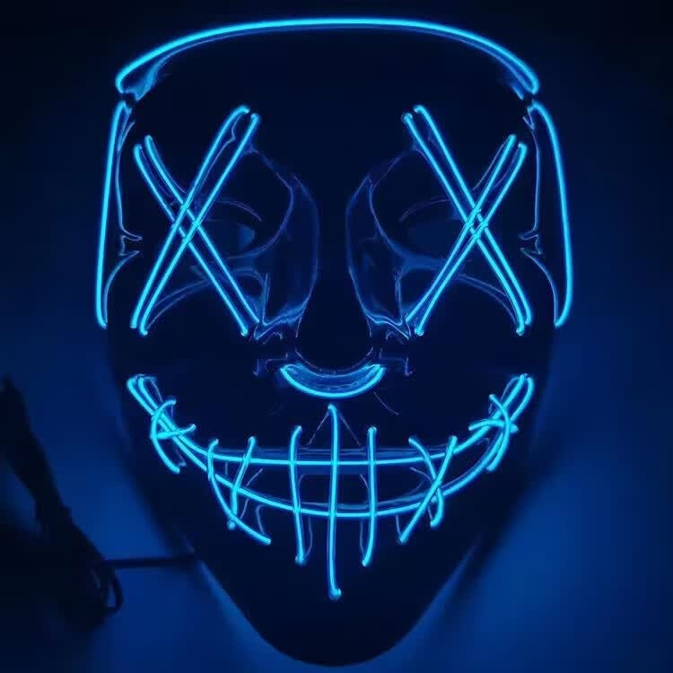 Halloween LED Light-Up Cyberpunk Mask