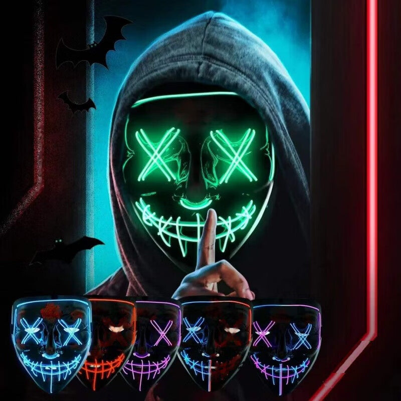 Halloween LED Light-Up Cyberpunk Mask