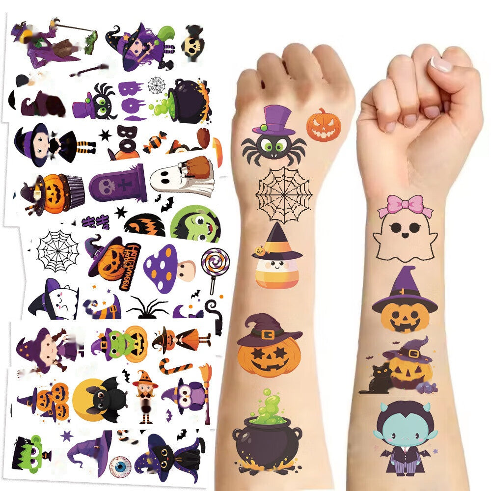 Halloween Cartoon Tattoo Stickers for Kids