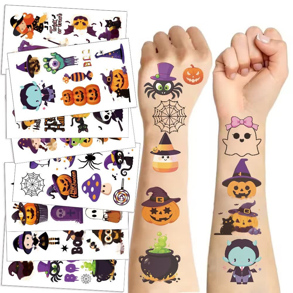 Halloween Cartoon Tattoo Stickers for Kids