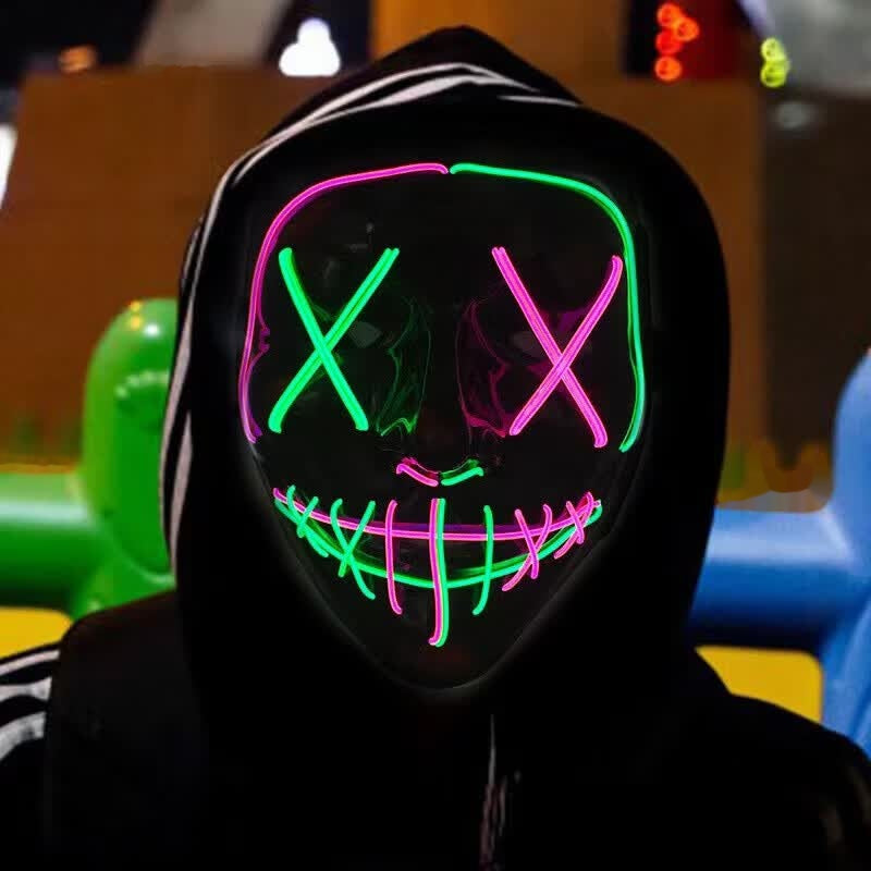 Halloween LED Light-Up Cyberpunk Mask