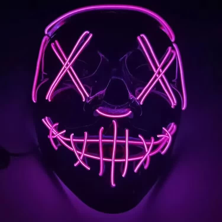 Halloween LED Light-Up Cyberpunk Mask