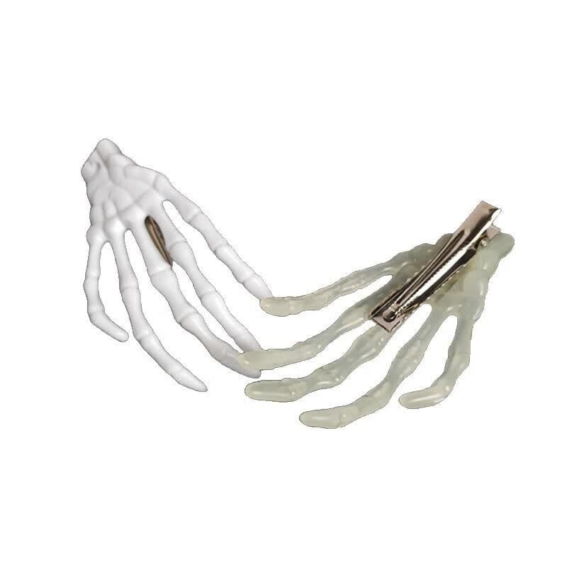 Halloween Glow-in-Dark Skeleton Hand Hair Clip