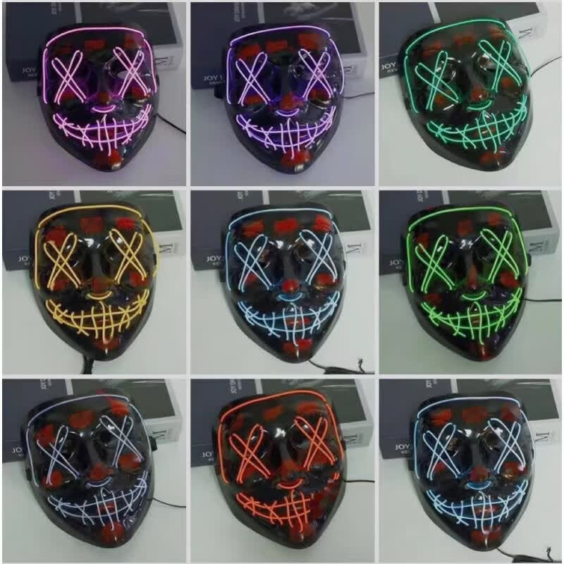 Halloween LED Light-Up Cyberpunk Mask