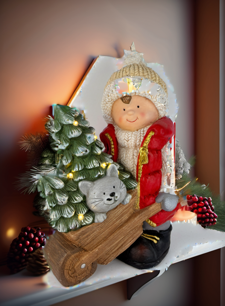 Cart Boy Christmas festive scene 3
