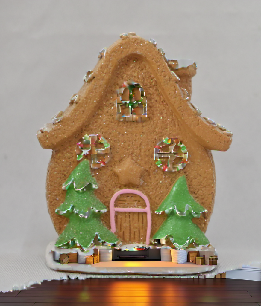 Small Mushroom Gingerbread House Christmas festive scene 1