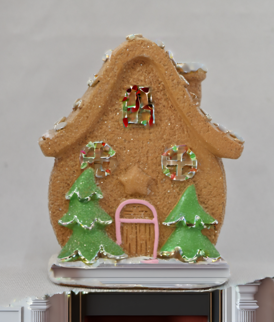 Small Mushroom Gingerbread House Christmas festive scene 3