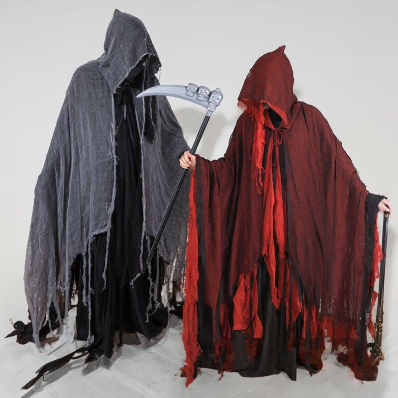 Halloween Tattered Red Cloak Cosplay Costume