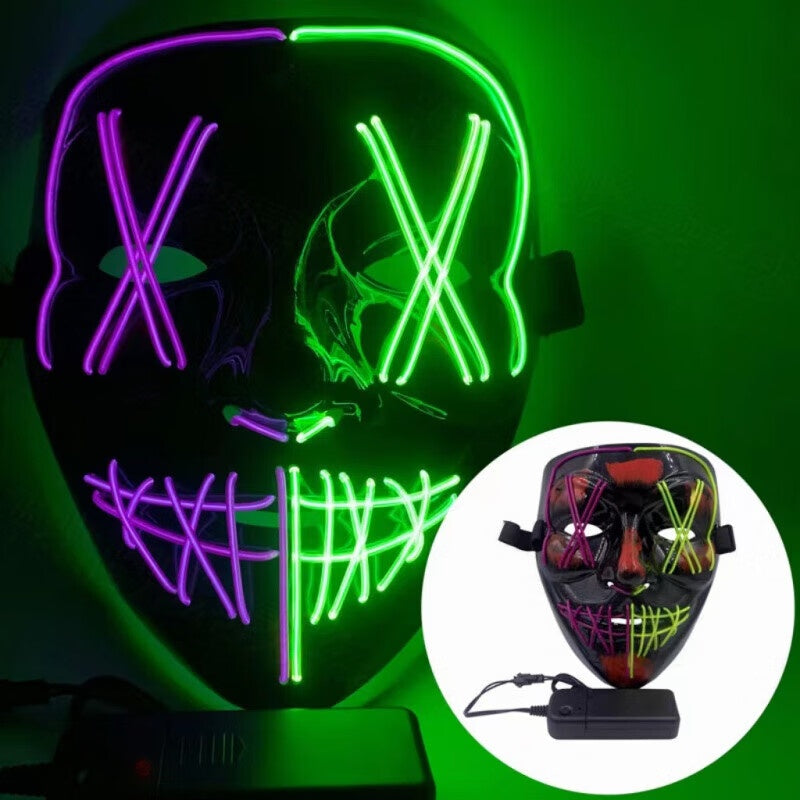 Halloween LED Light-Up Cyberpunk Mask