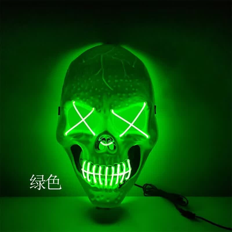 Halloween LED Light-Up Skull Mask