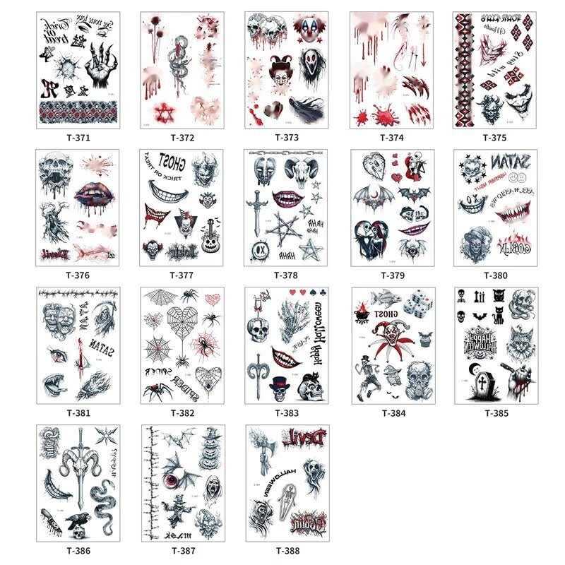 Halloween Clown Face Tattoo Stickers