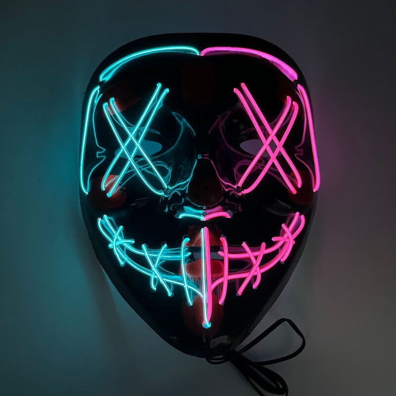 Halloween LED Light-Up Cyberpunk Mask