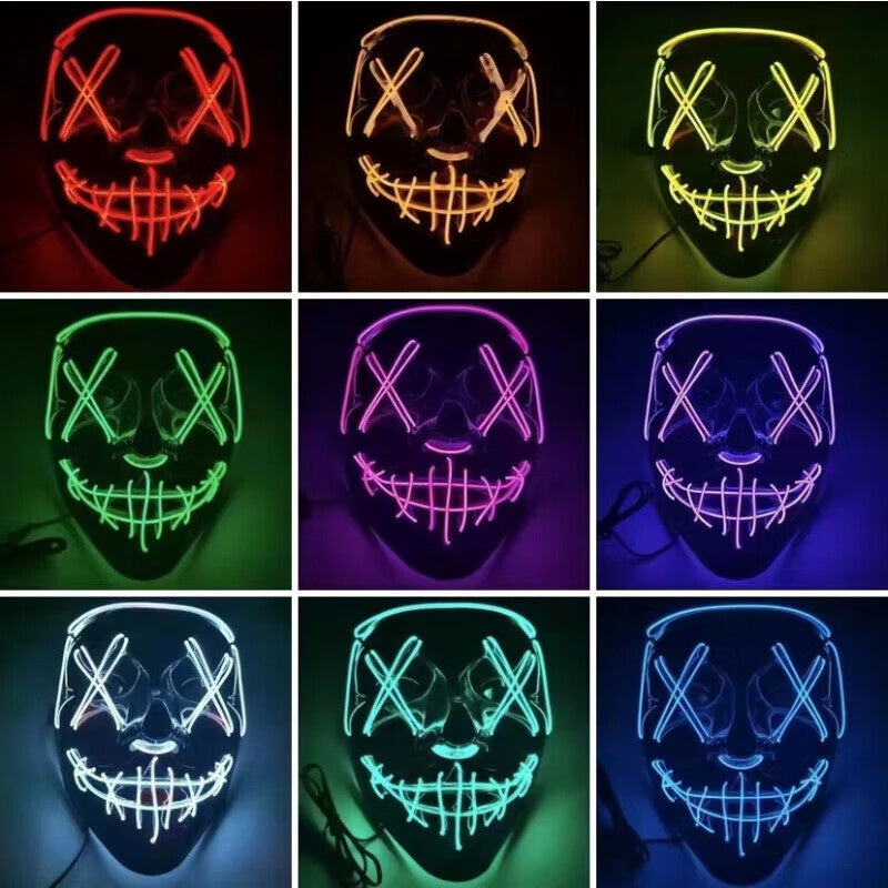 Halloween LED Light-Up Cyberpunk Mask
