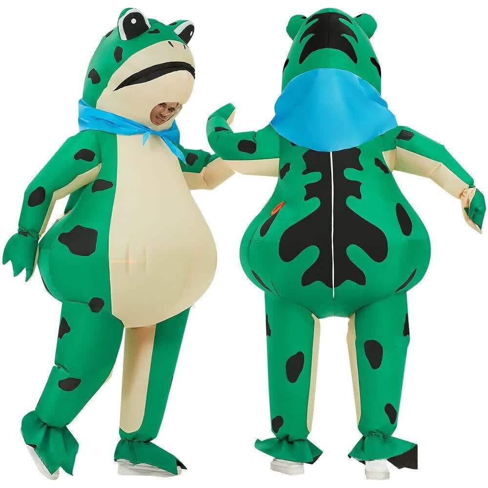 Inflatable Green Frog Costume with Clear Mask