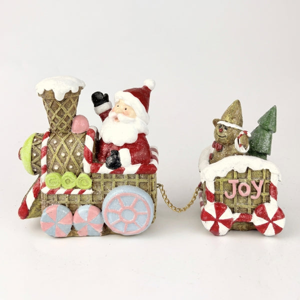 Two-Car Gingerbread Train - Christmas gingerbread train decoration main view