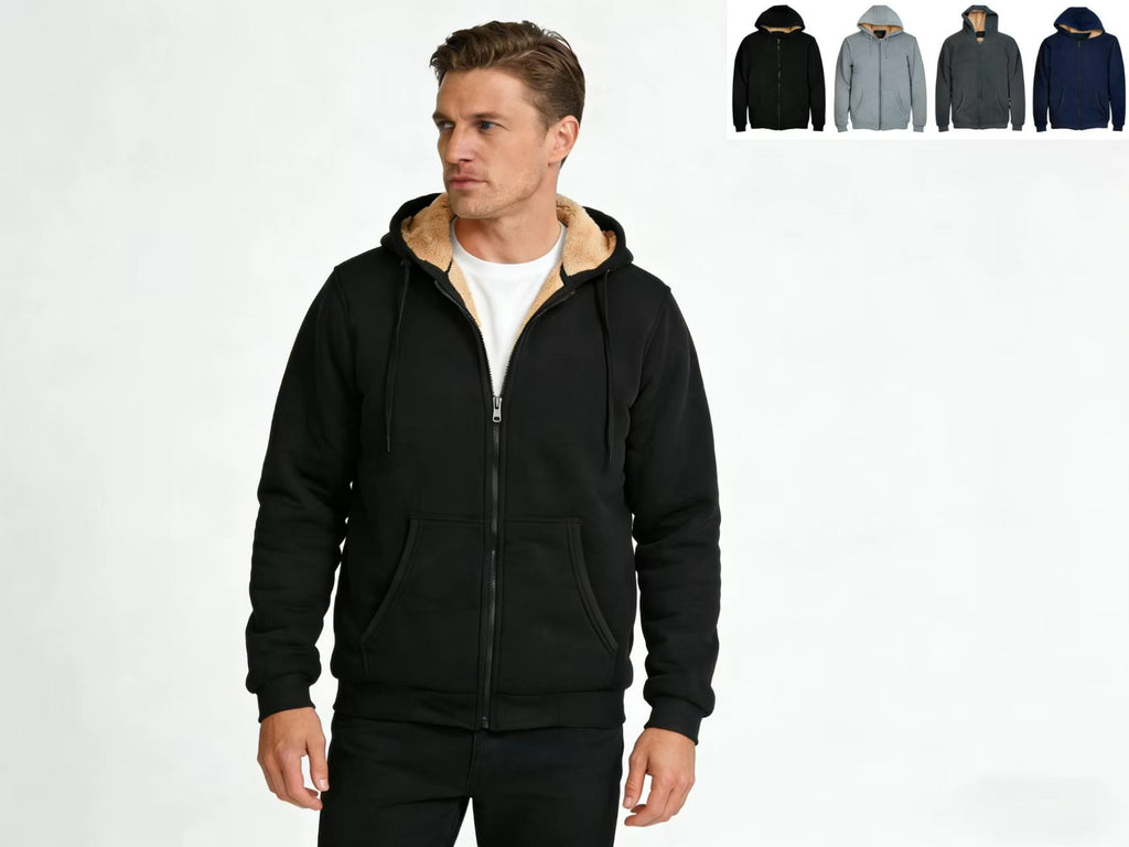 Men's Fleece Hoodie with Fur Lining