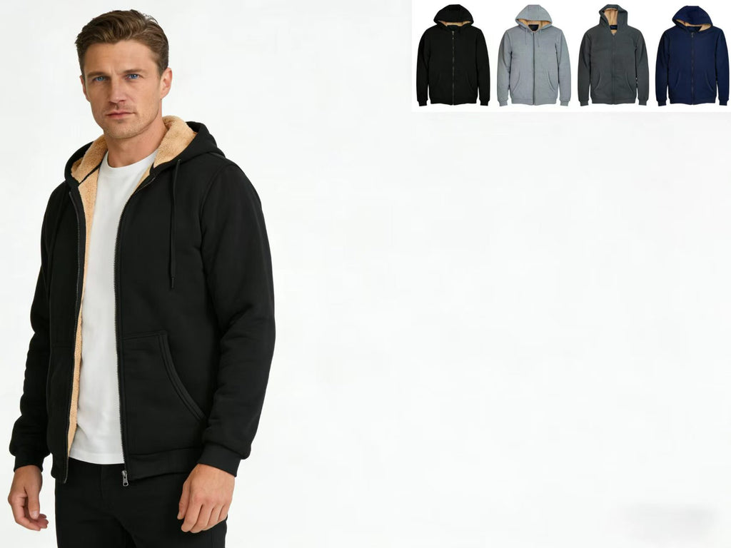 Men's Fleece Hoodie with Fur Lining