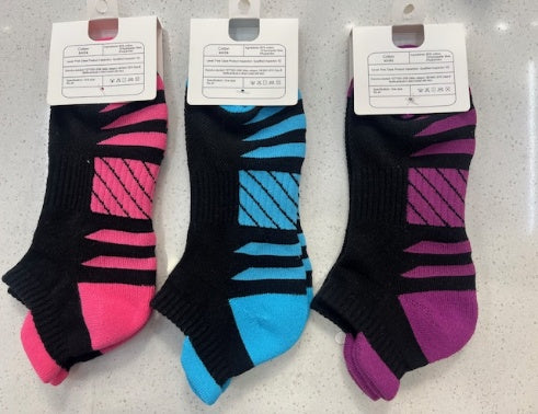 Ladies 3 Pack Cushion Foot Ankle Sports Socks