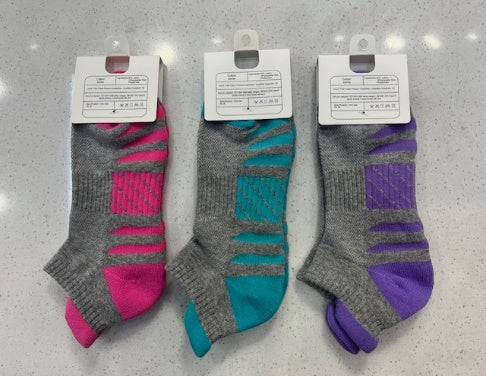 Ladies 3 Pack Cushion Foot Ankle Sports Socks